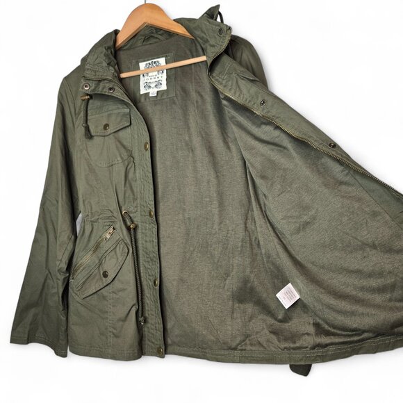 Made by Johnny Pop of Color Anorak Parka Jacket Women's Cargo Utility Hooded L - Picture 2 of 6